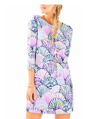 Lilly Pulitzer Multicolor Shell-Print Long Sleeve Shift Dress